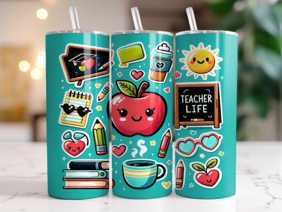 20 Oz Teacher Life Tumbler Wrap Graphics & Tumbler Wraps