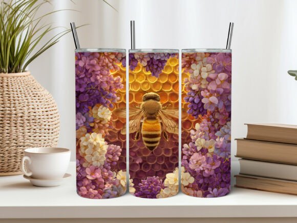 Bee and Flowers Bee Skinny Tumbler Graphics Review for Tumbler Wraps