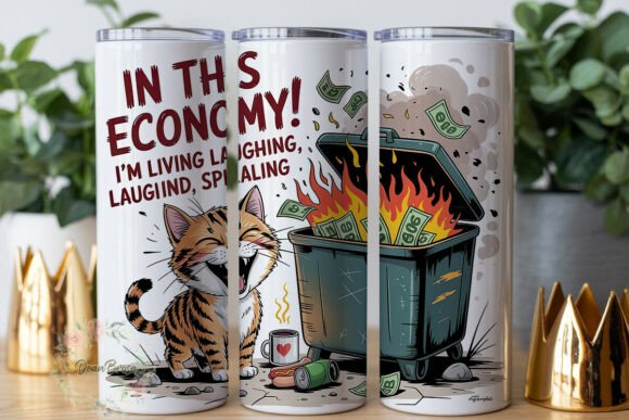 Cat Burning Money Tumbler Wraps Graphics Review