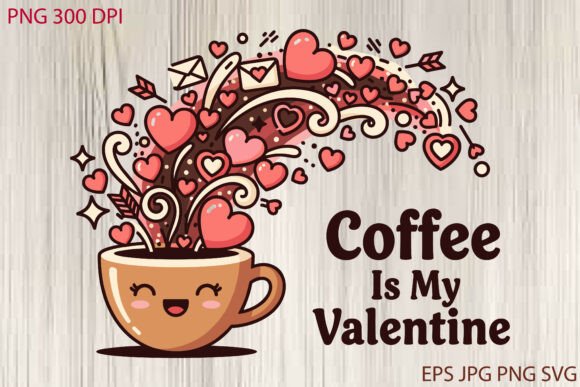 Coffee is My Valentine T-Shirt Design