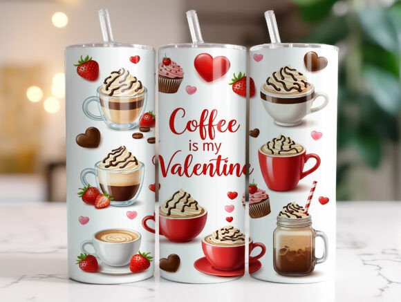 Coffee Valentine 20oz Tumbler Wrap PNG: A Designer's Review