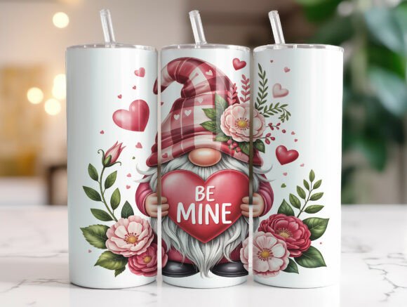 Cute Gnome Heart Valentine Tumbler Wraps & Graphics Review