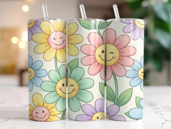 Cute Pastel Smiley Daisy Tumbler Wrap: A Designer Review