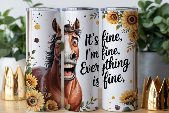 Funny Horse Sunflower 20oz Tumbler Wraps Graphics Review