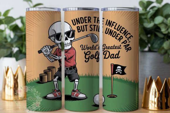 Funny Skeleton Golfer Tumbler Wrap: Graphics & Tumbler Wraps