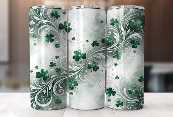 Glitter Clover St Patricks Day Tumbler Graphics