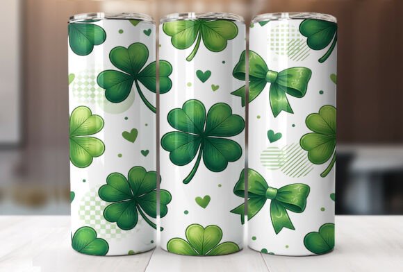 Green Shamrock St Patricks Day Tumbler Graphics