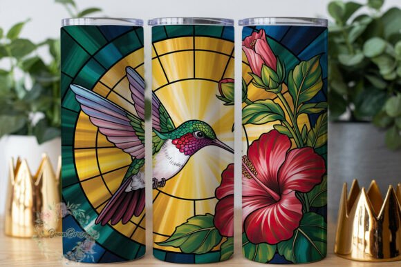 Hummingbird Hibiscus Stained Glass PNG: Graphics & Tumbler Wraps Review