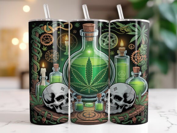 Skull Marijuana 20oz Tumbler Wraps Graphics Review