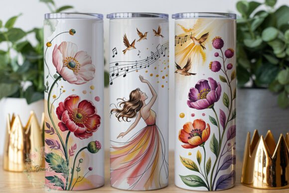 Soft Floral Scripture 20oz Tumbler Wrap Graphics