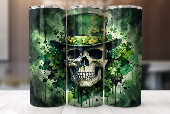St Patricks Skull Clover Tumbler Wrap Graphics Review