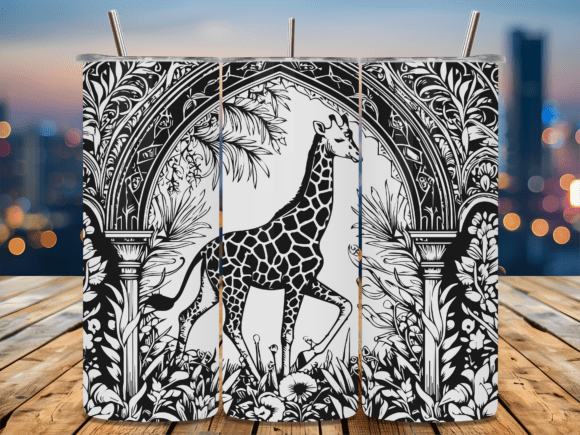 Stained Glass Giraffe Graphics for Crafts