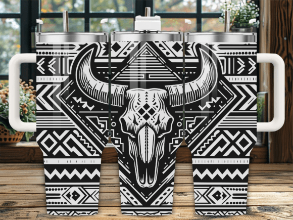 Western Cow Skull Boho PNG: Graphics for Crafts